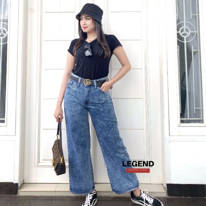 KULOT SNOW BLUE CELANA PANJANG KULOT WANITA KEKINIAN HIGHWAIST CULOT