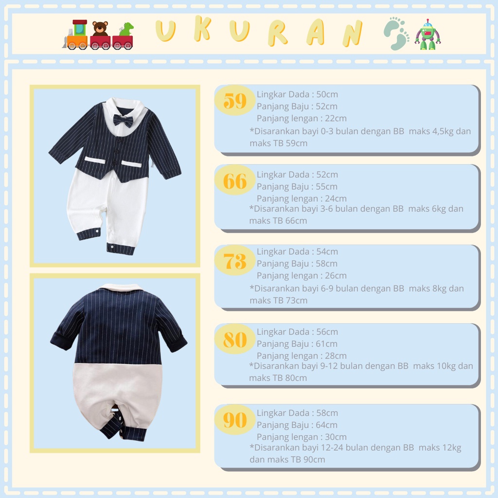 [COD] baju bayi premium elit import korea motif TUXEDO ELEGANT NAVY / jumper keren anak laki-laki premium BA-245/Babylovanta