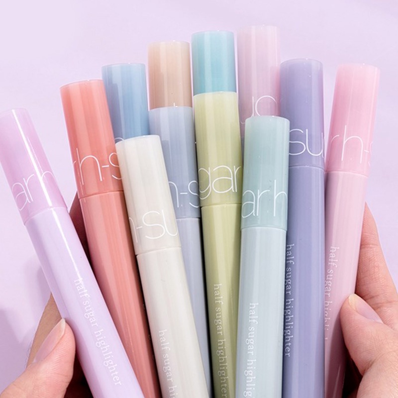 6pcs / Set Highlighter Warna Morandi Kapasitas Besar