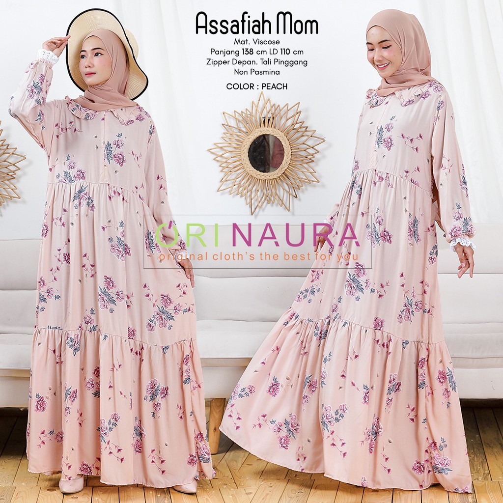 Assafiah Maxy Dress Katun Rayon Viscose Original Naura