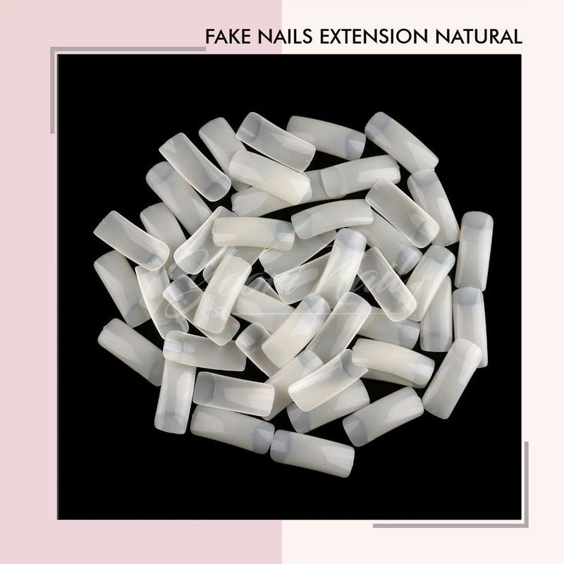 Extension nails pack isi 500pcs natural cream clear bening kuku palsu kupal fake nails nail tip