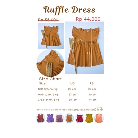 MINIQUIN Ruffle Dress (Dress Bayi 0 - 2 Tahun)