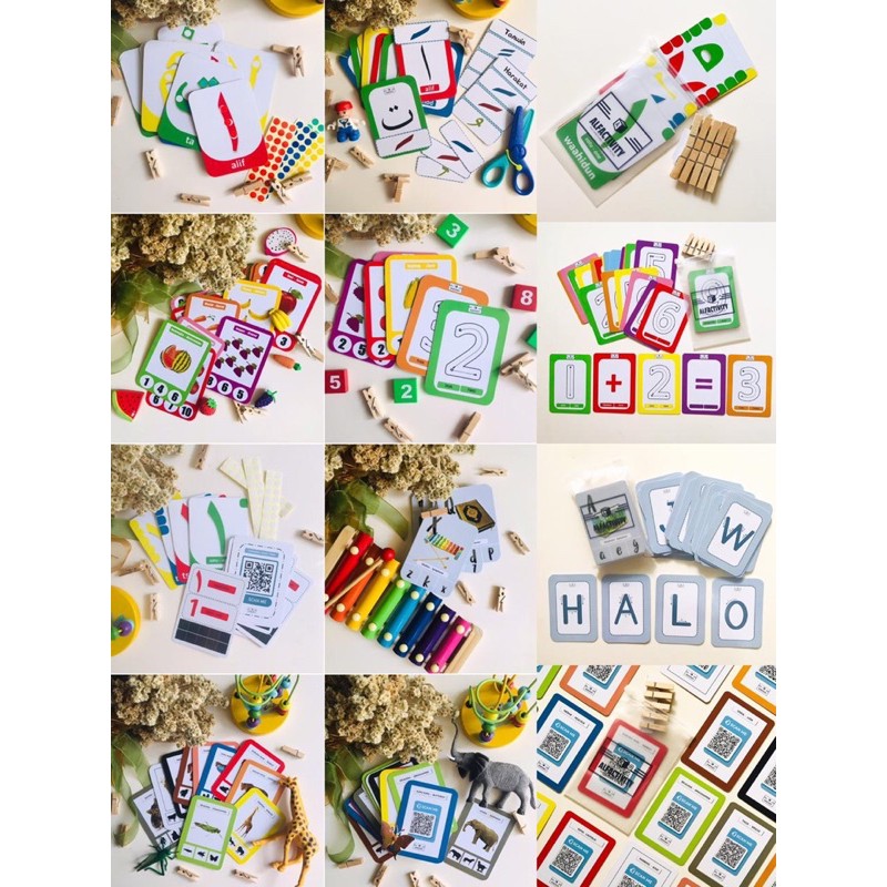 Flash Card Anak Alfactivity Flash Card Gambar Asli Buah Sayur Angka Alfabet Benda Huruf Hijaiyah