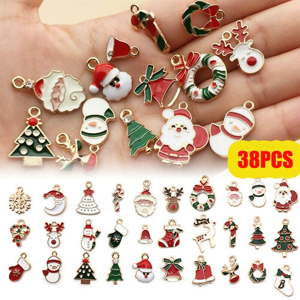 Preva 38Pcs/Set Liontin Natal Hadiah Membuat Perhiasan DIY Gelang