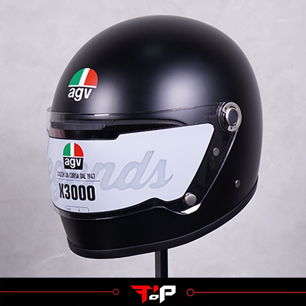 AGV X3000 MATT BLACK HELM FULL FACE RETRO CLASSIC