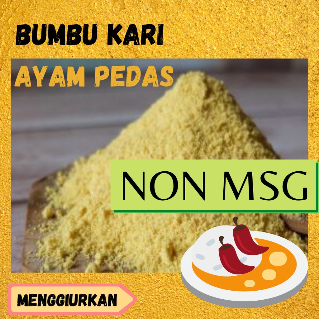 

BUMBU TABUR KARI AYAM PEDAS NON MSG 1 KG FOOD GRADE 1Kg Bubuk Bumbu Cilor Papeda Mie Lidi Makaroni