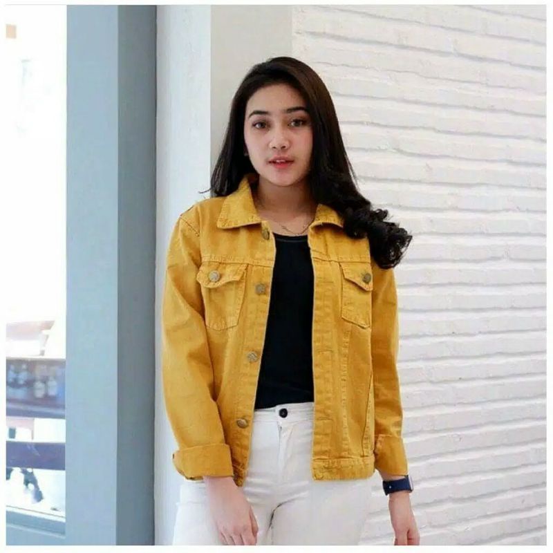 Promo bayar di tempat / COD jaket jeans oversize wanita jaket denim jaket jeans jumbo wanita