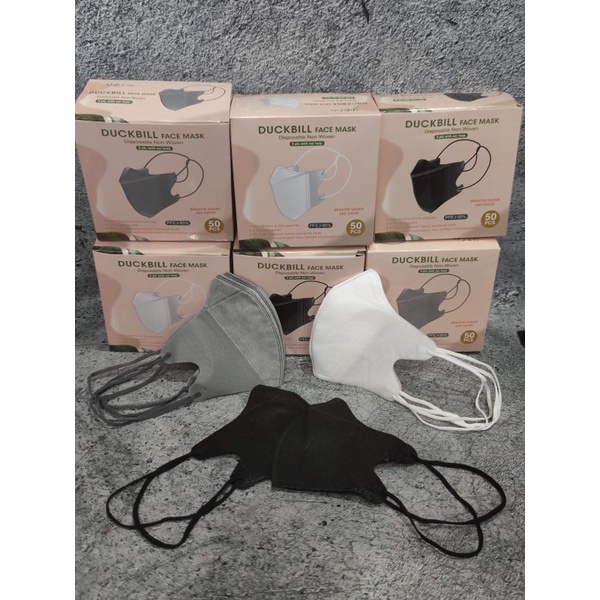 READY STOK DUCKBILL FACE MASKER HIJAB HEADLOOP HITAM PUTIH ABU MERK YNB DAN HIJAB 3 PLY ONECARE ONE CARE DUCKBILL HIJAB YNB WARNA ISI 50 LBR PER BOX