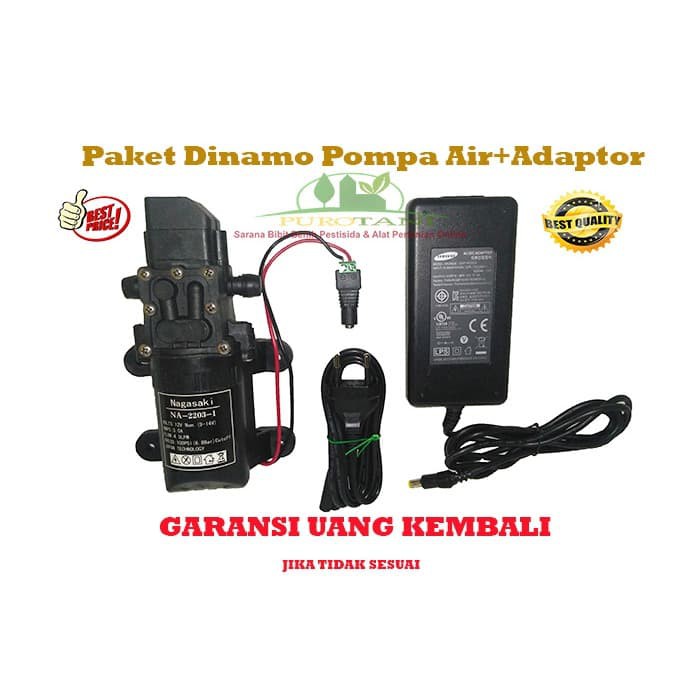 Pompa Dinamo DC 12V Plus Adaptor 5 A