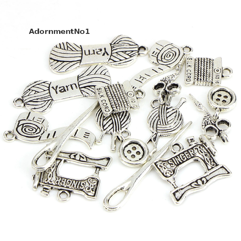 (AdornmentNo1) 16pcs / Set Liontin Silver Tibet Bentuk Campur Untuk DIY Perhiasan