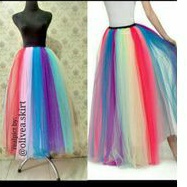 Rok tutu pelangi / rainbow dewasa panjang 90cm