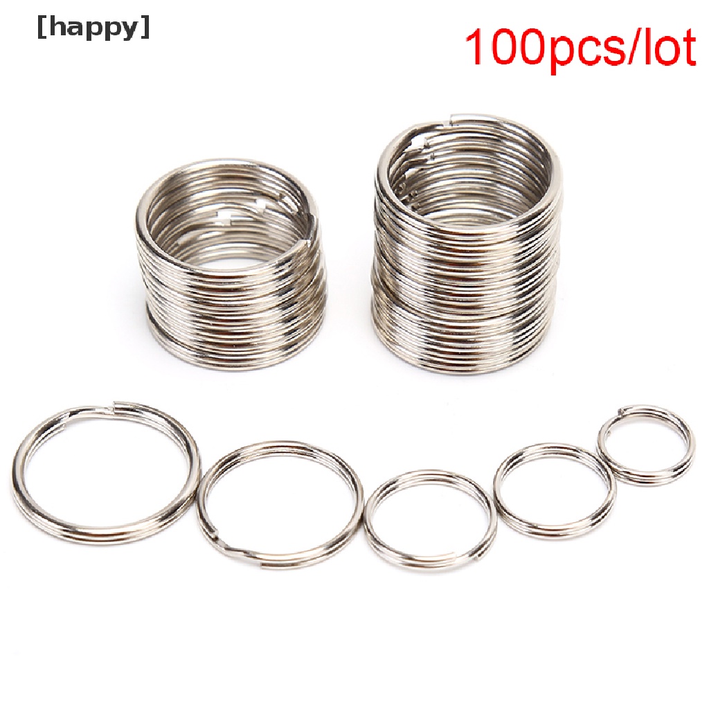 100 Pcs / Lot Ring Gantungan Kunci Bahan Metal