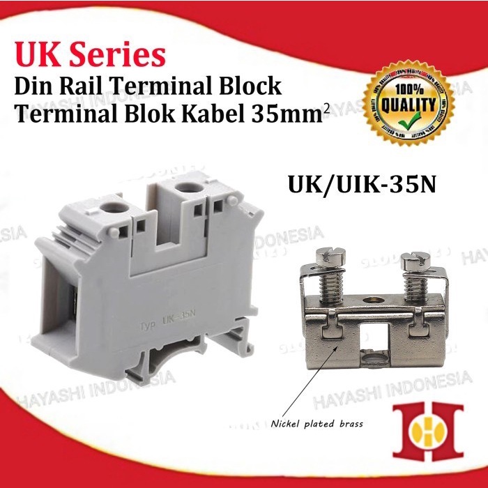 Terminal Block Din Rail 800V UK2.5N UK3N UK5N UK6N UK10N UK16N UK35N