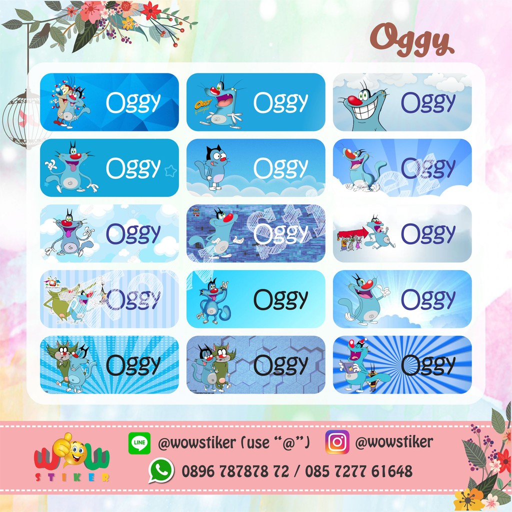 

Stiker / Sticker Label Nama Anak Waterproof Oggy