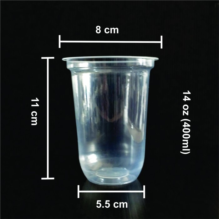 Sablon Cup Plastik OVAL 12 Oz / 14 Oz (7gr) /16 Oz (8gr) / Cup Minuman / Gelas