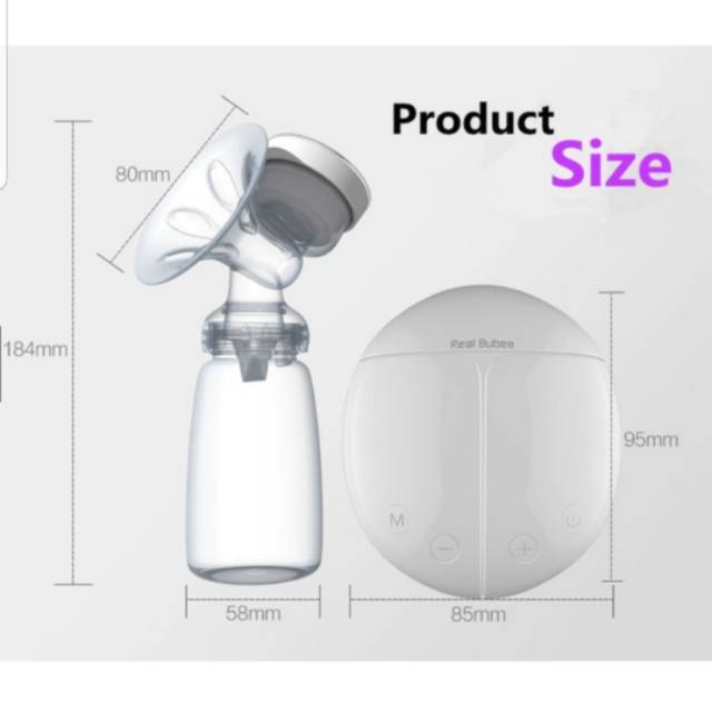 Breast Pump Elektrik Double Pump BPA FREE / Pompa asi Elektrik Pompa Botol Ganda Real Bubee ELECTRIC