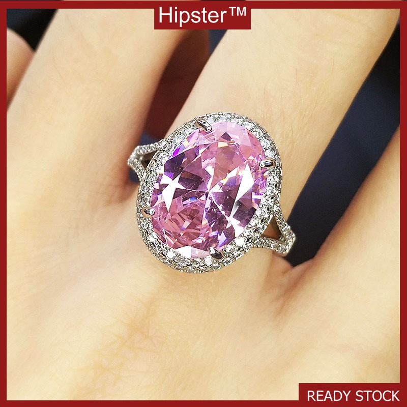 Classic Fashion Hot Sale Diamond Pink Crystal Ring