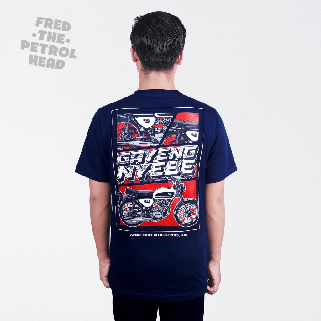 Kaos CB Gayeng Nyebe FTPH Biru Navy - Fred The Petrol Head