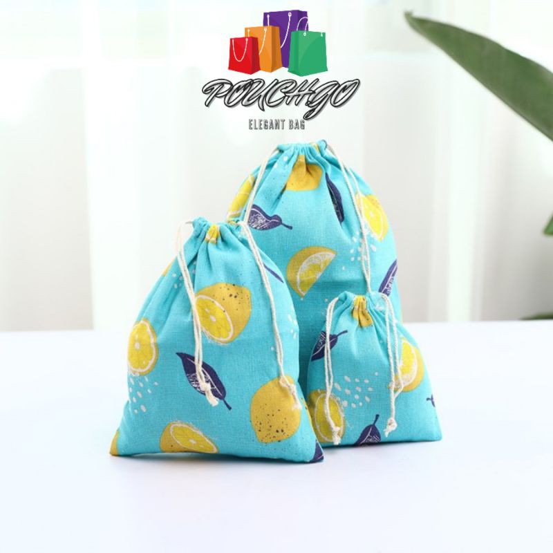 Pouch Serut Travel Pouch Organizer Souvernir Tas Serut Motif Kain Goni Set 3in1