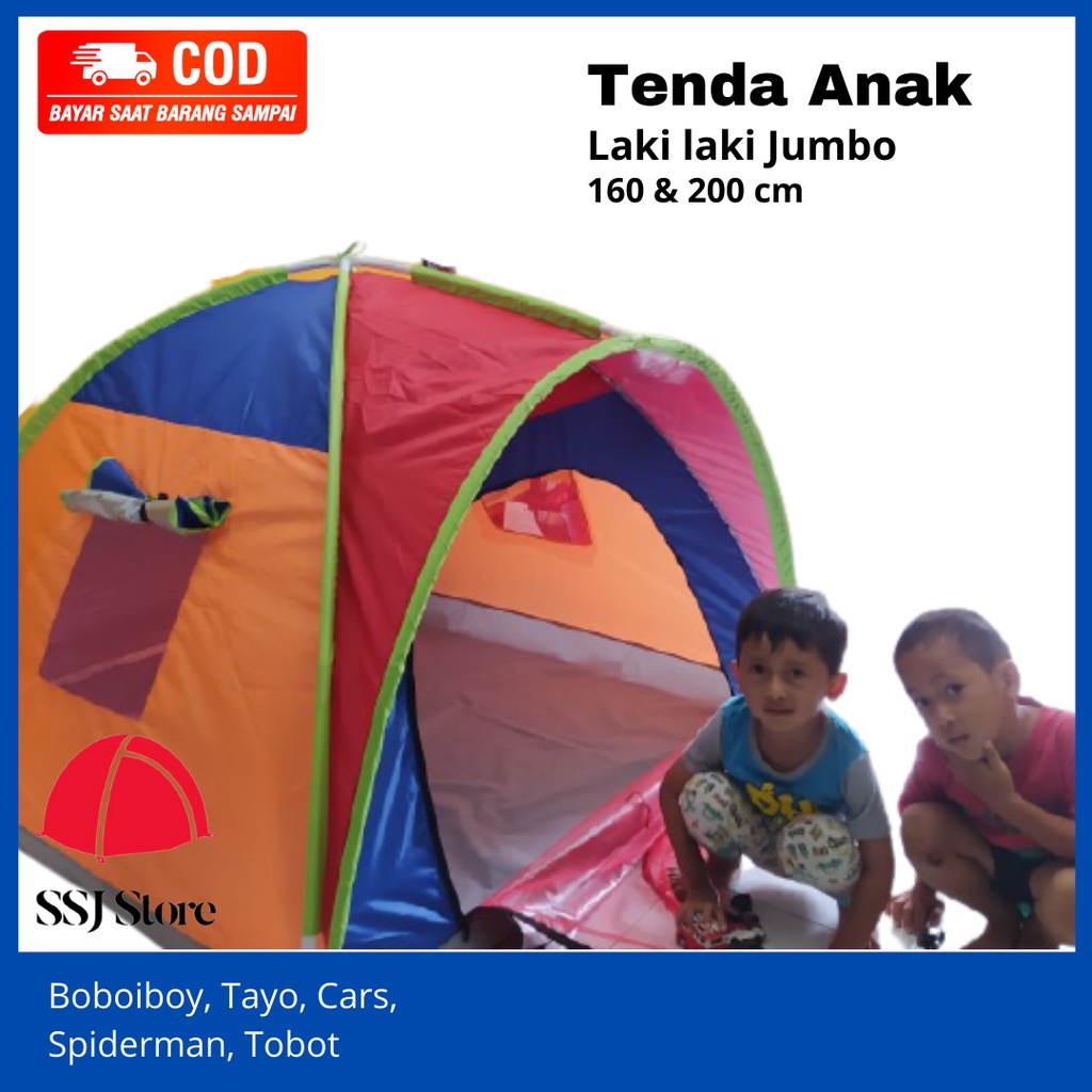 Tenda Anak Murah Jumbo Karakter Laki-laki SSJ Store Gratis Ongkir Bisa COD / Kemah Kemahan Anak