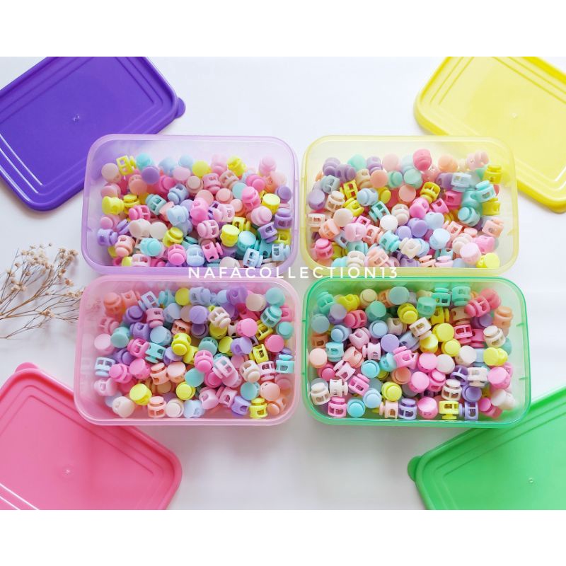 Include box stoper knop dop kecil warna pastel