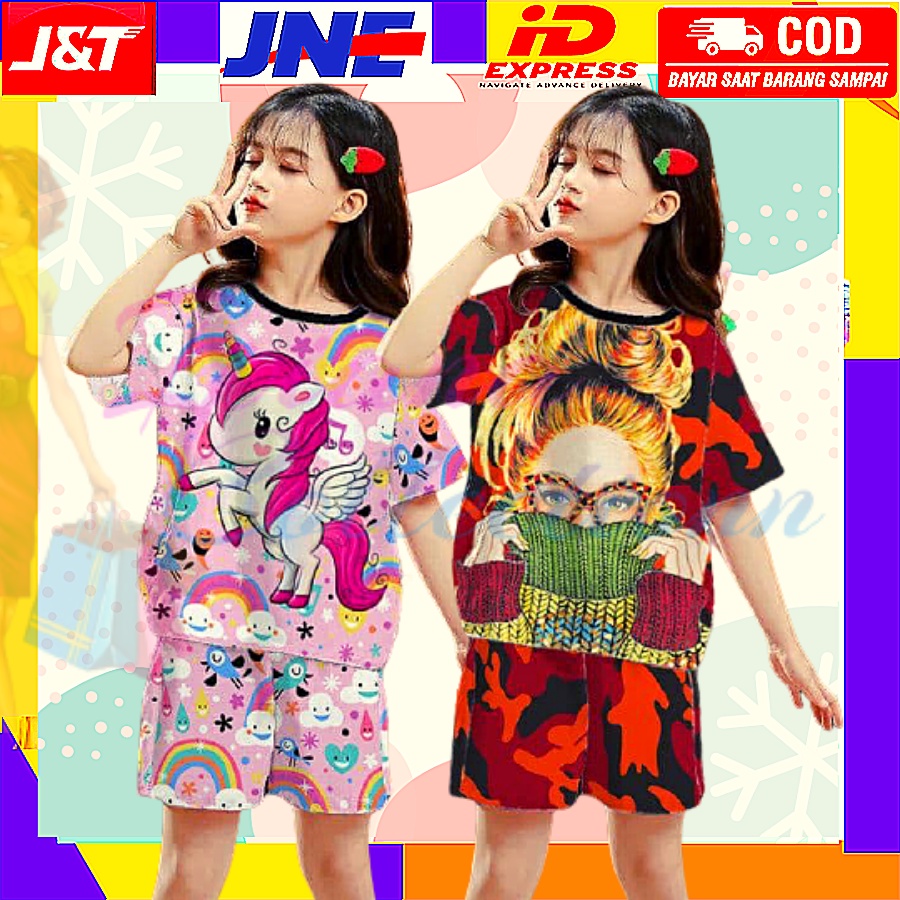 BAJU BJU PAKAIAN TIDUR PIYAMA PIAMA SET SETELAN STELAN HARIAN RUMAH ANAK ANAK ANK BAYI BALITA KIDS K