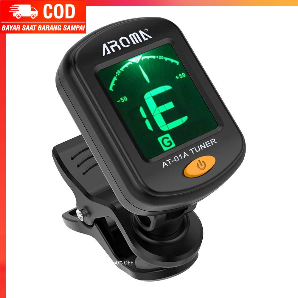(100% BARANG ORI) AROMA Tuner Gitar dengan Clip - AT-01A