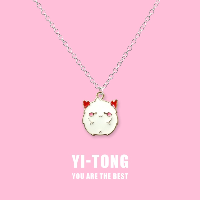 Kalung Rantai Dengan Liontin Bentuk Snowman Chinchilla Bahan Stainless Steel Alloy Untuk Anak