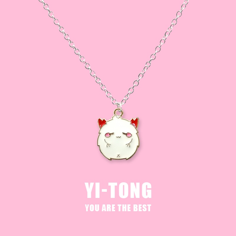 Kalung Rantai Dengan Liontin Bentuk Snowman Chinchilla Bahan Stainless Steel Alloy Untuk Anak