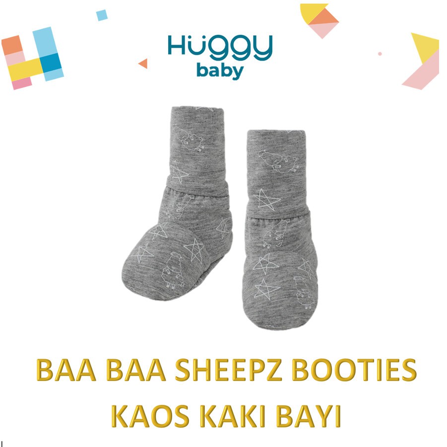 Baa Baa Sheepz Booties Kaos Kaki Bayi Small Star Sheep Grey