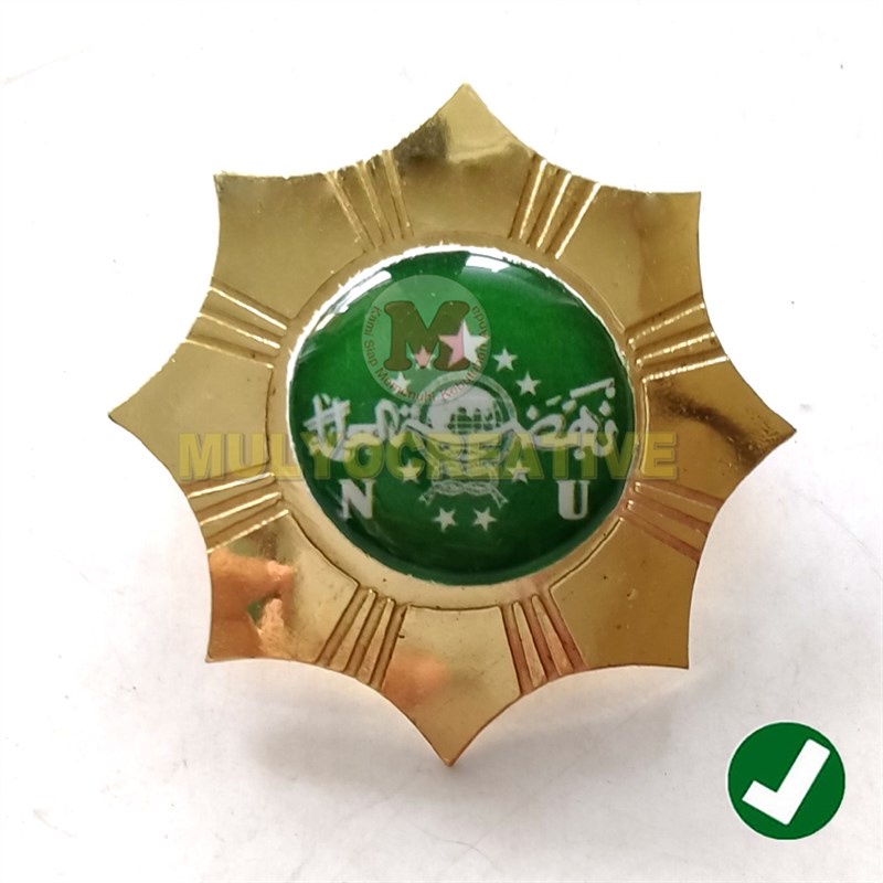 Pin NU Pin Bros Logo NU Model Bintang Bahan Logam Kuningan