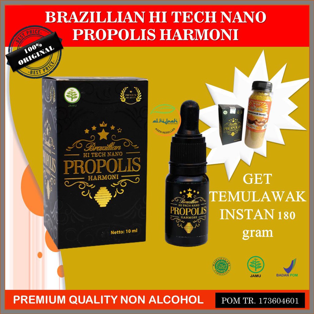 Propolis Brazilian Premium Free Temulawak instan 180 ml Propolis Brazilian Hi Tech Nano Harmoni 10ml