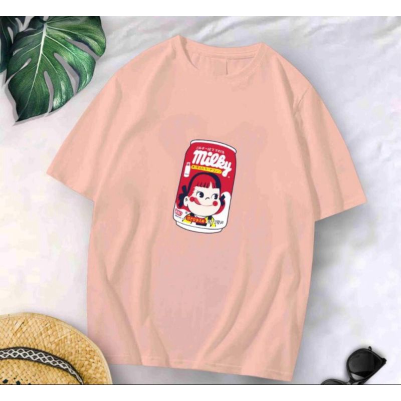 PEKO MILKY TSHIRT OVERSIZE XL kaos atasan wanita katun combed 30s kekinian