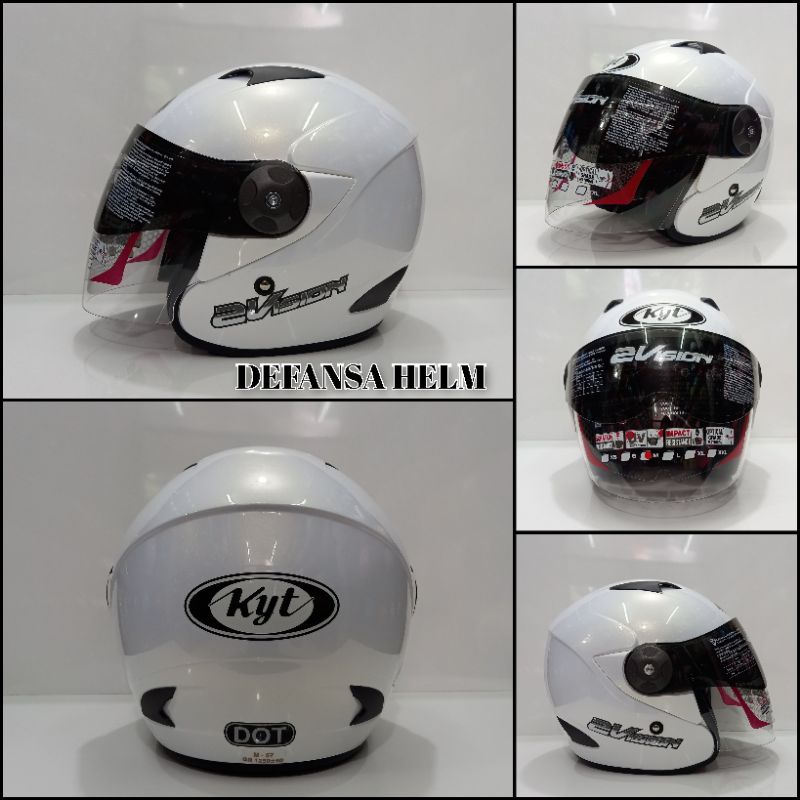 HELM KYT 2VISION SOLID PUTIH GLOSSY