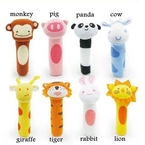 rattle stick bayi boneka pencet mainan edukasi anak baby toy squeaker bar