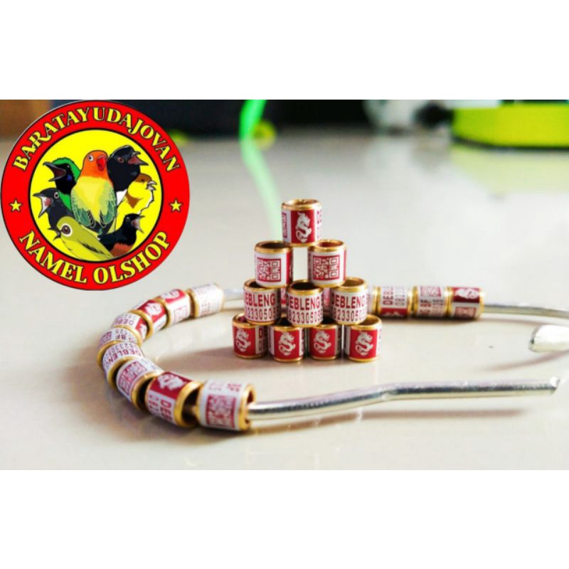 Ring Burung Jenis Blok Logo Variasi List Gold untuk murai, perkutut, lb, kenari, puter, merpati mini