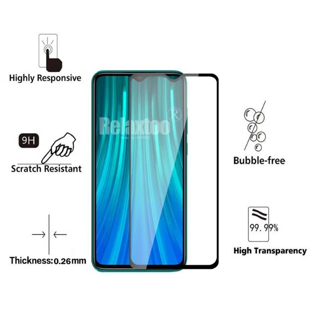 PROMO Tempered Glass Xiaomi Redmi 8, Redmi Note 8, Note 8 Pro TG Layar FULL Cover Anti Gores Kaca