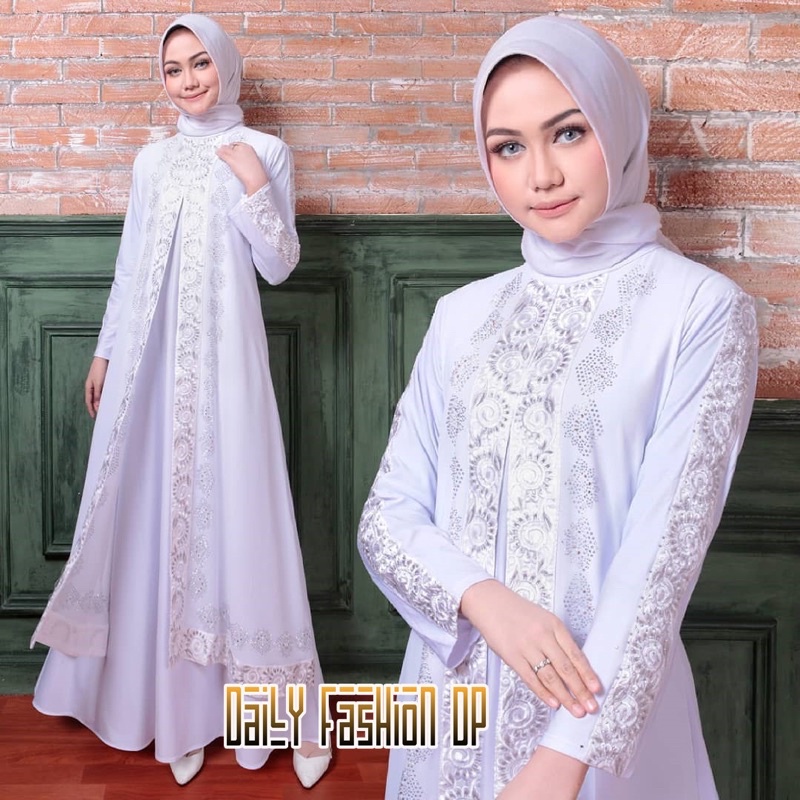 QNN White Maxi Dress Busana Muslimah By Original Mega Store Farzolla 2