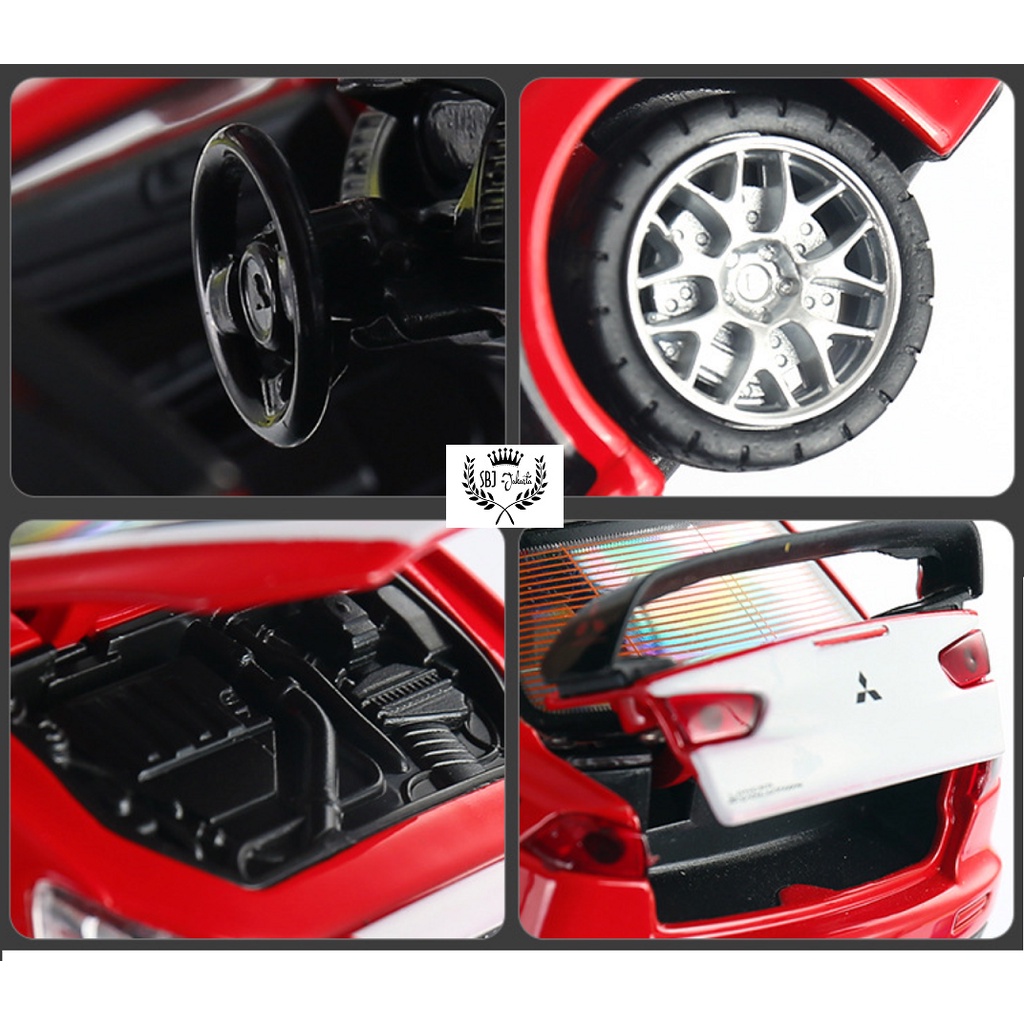 DIECAST MOBIL MITSUBISHI LANCER EVOLUTION OFFICIAL LICENSED PRODUCT RACING SKALA 1:32