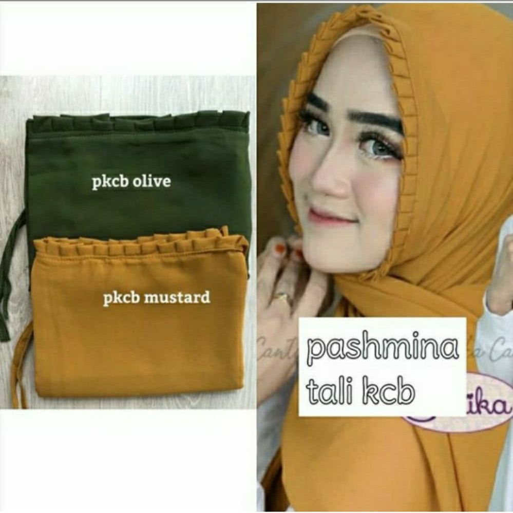 PASHMINA LIPIT PASMINA POLOS TALI DIAMOND CREPE INSTAN HIJAB JILBAB/PASMINA GERIGI