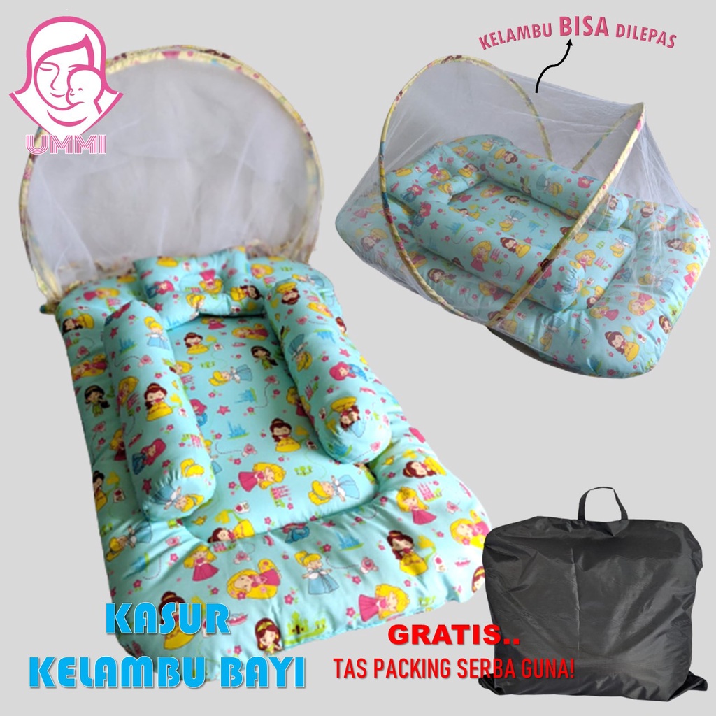 (PREMIUM) KASUR KELAMBU BAYI / KASUR LIPAT BAYI / KASUR BAYI KARAKTER > KELAMBU BISA DILEPAS