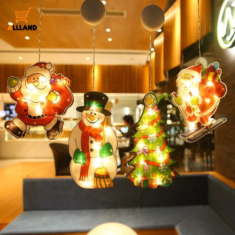 Lampu String LED Bentuk Snowflake Santa Claus Untuk Dekorasi Natal