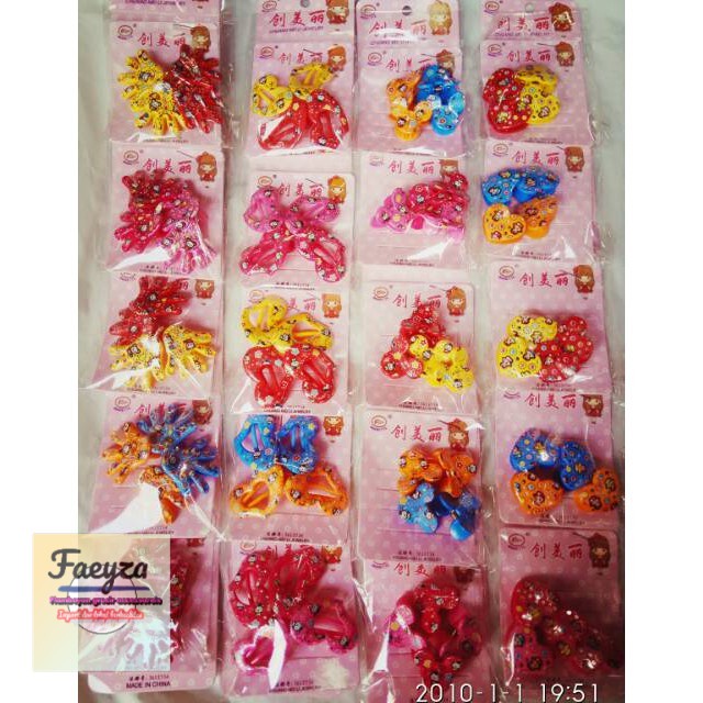 Jepit rambut 24 pcs poni nylon hardgrosir