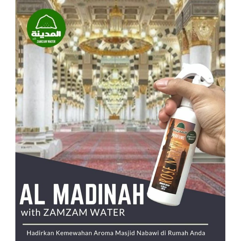 Parfum Semprot Spray Al Madinah Aroma Rawda Kiswah Rose Nabawi Hajar Aswad 200ml