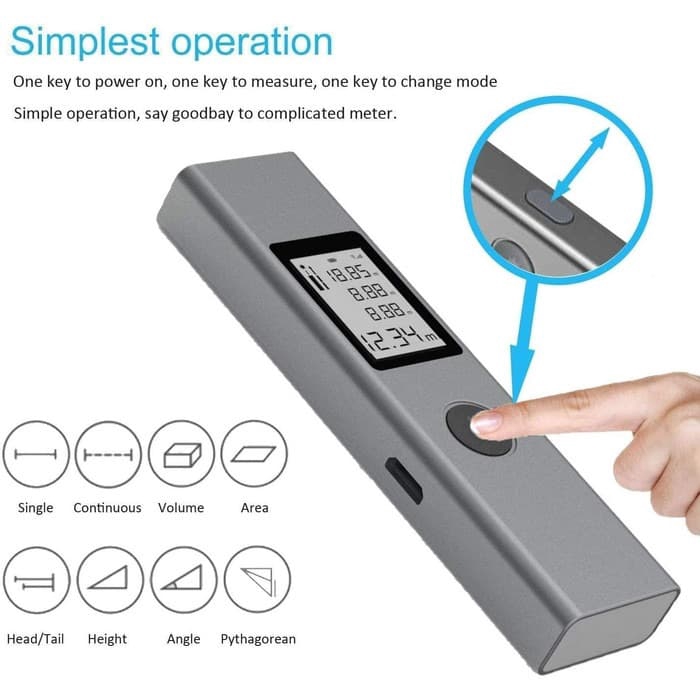 DUKA LS-P 40m Laser Range Finger Measurement - Meteran Digital