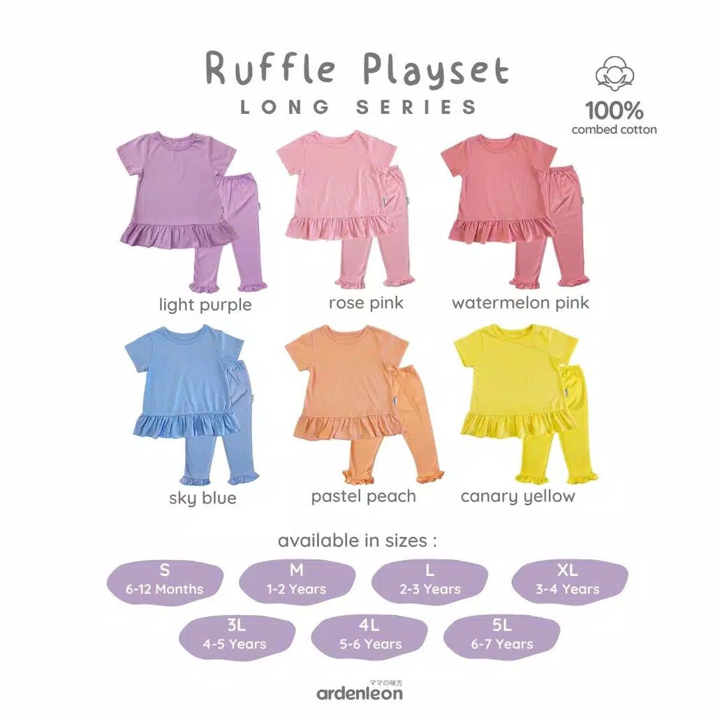 ARDENLEON Ruffle Playset Long Setelan Anak SET.SS.07