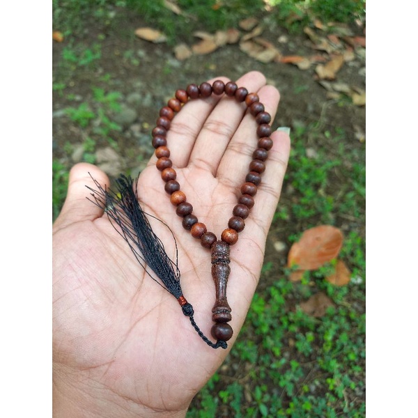 Tasbih kayu stigi 33 butir tasbih stigi asli tasbih setigi hitam tasbih kayu setigi laut asli tasbih