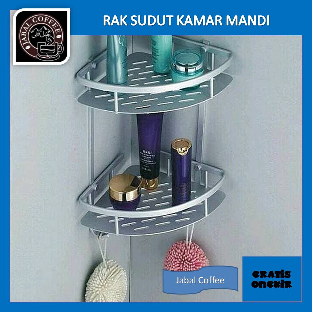 Rak Sudut Kamar Mandi Dua Susun / Rak Kamar Mandi Sudut / Rak Sudut Dinding Kamar Mandi04