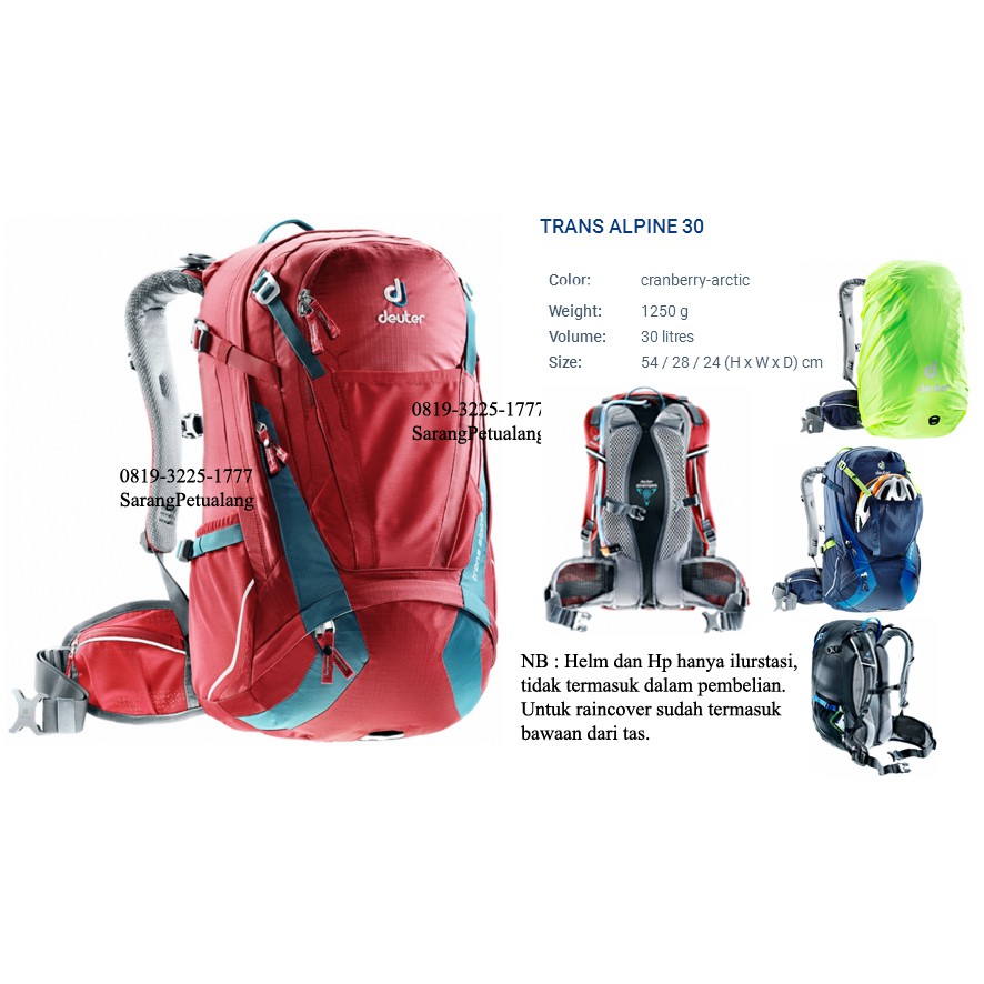 Deuter Trans Alpine 30 - Ransel Carrier Tas 30L - tas gunung hiking camping outdoor