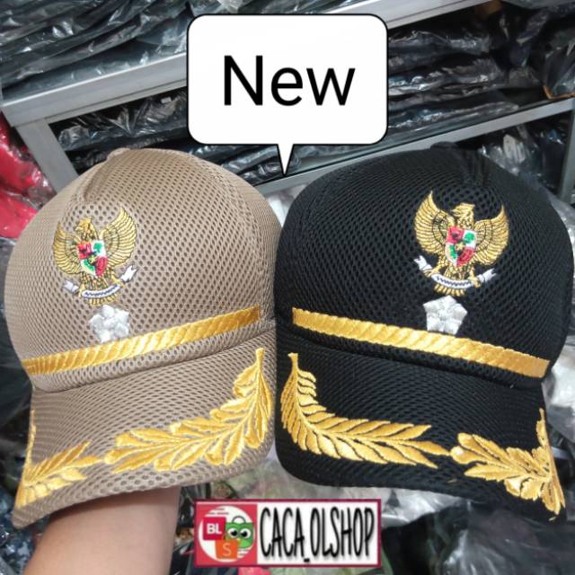 Topi Lurah Kades Kepala Desa Bahan Jaring Dobel Mess